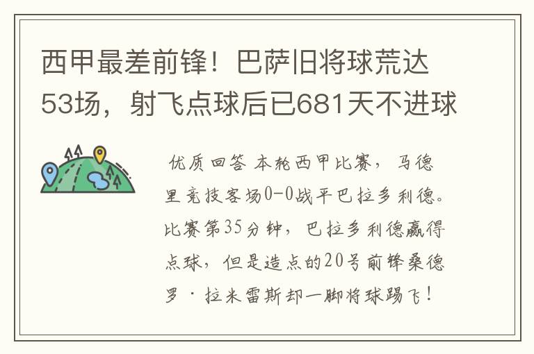 西甲最差前锋!巴萨旧将球荒达53场,射飞点球后已681天不进球
