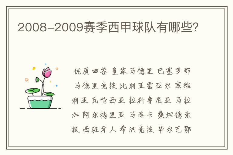 2008-2009赛季西甲球队有哪些?
