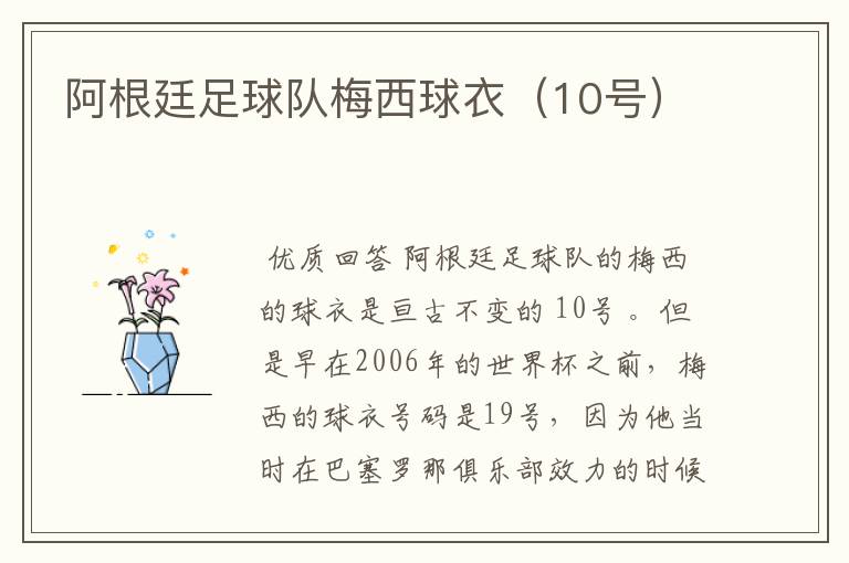 阿根廷足球队梅西球衣(10号)