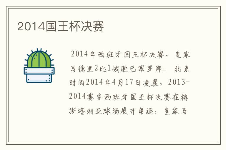 2014国王杯决赛