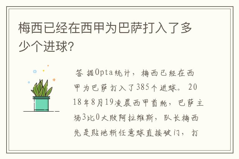 梅西已经在西甲为巴萨打入了多少个进球?