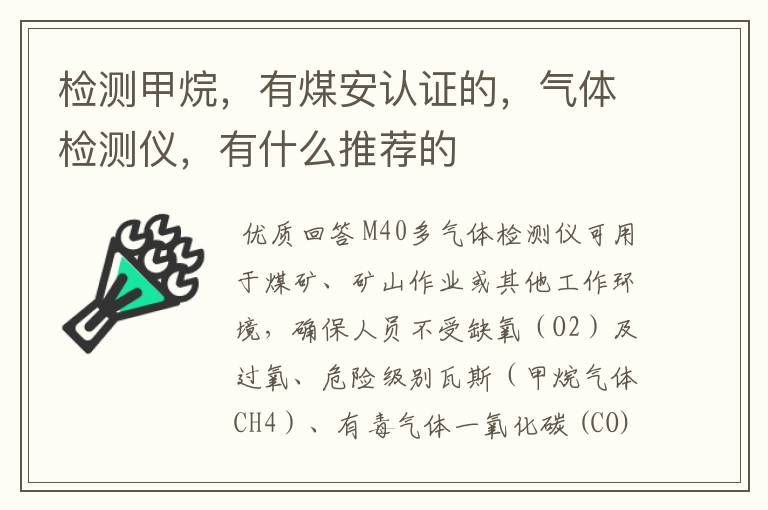 检测甲烷,有煤安认证的,气体检测仪,有什么推荐的