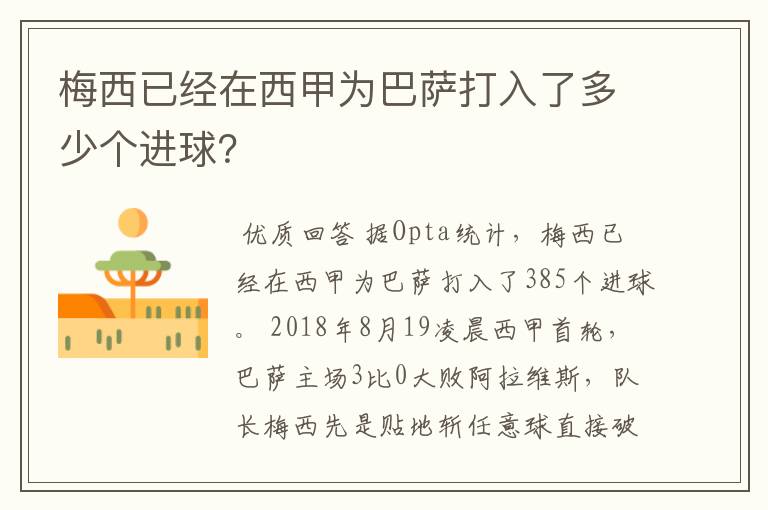 梅西已经在西甲为巴萨打入了多少个进球?