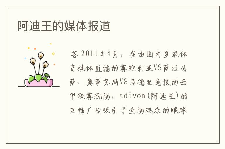 阿迪王的媒体报道