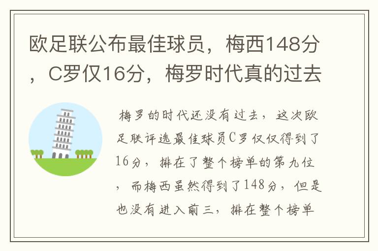 欧足联公布最佳球员,梅西148分,C罗仅16分,梅罗时代真的过去了吗?