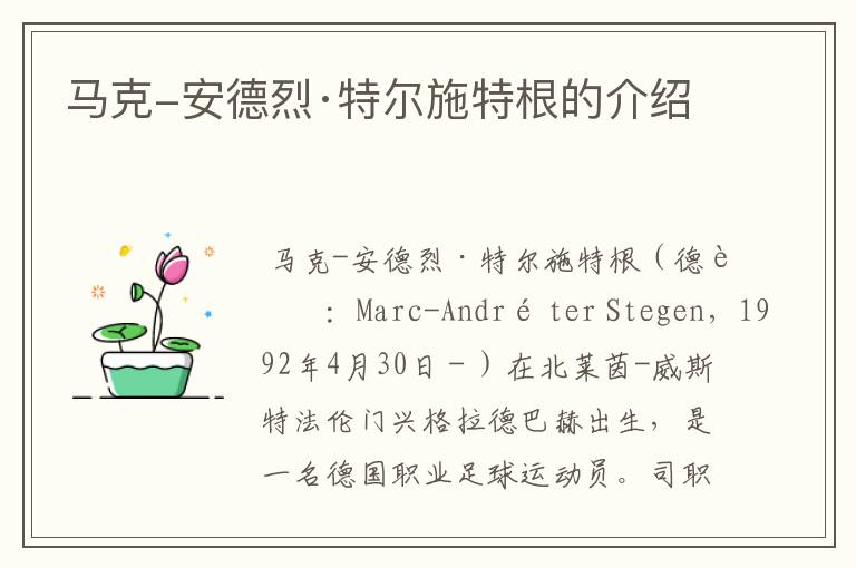 马克-安德烈·特尔施特根的介绍