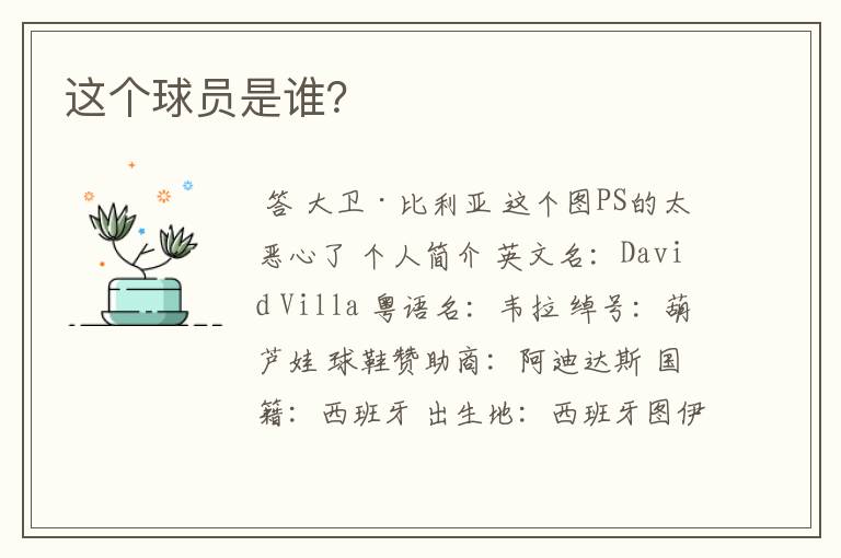 这个球员是谁?