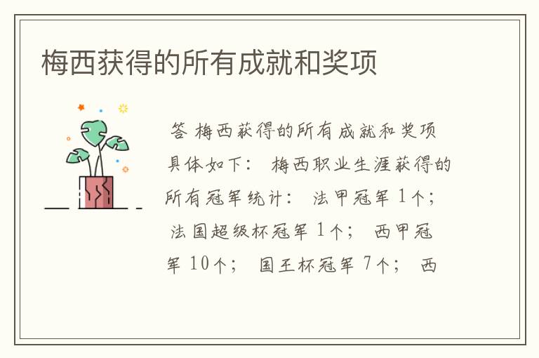 梅西获得的所有成就和奖项