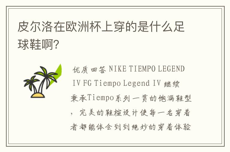 皮尔洛在欧洲杯上穿的是什么足球鞋啊?