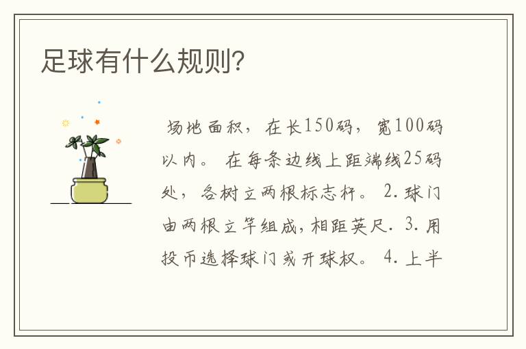 足球有什么规则?