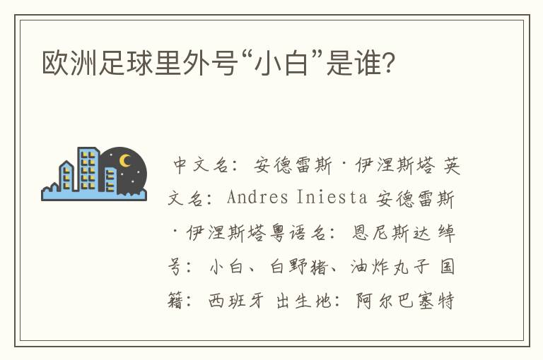 欧洲足球里外号“小白”是谁?
