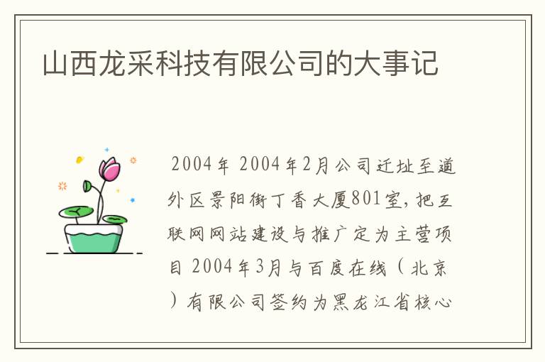 山西龙采科技有限公司的大事记