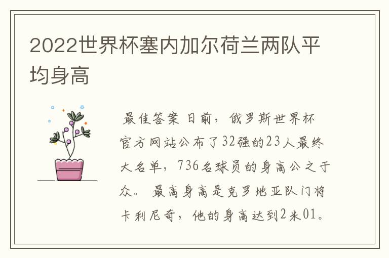 2022世界杯塞内加尔荷兰两队平均身高