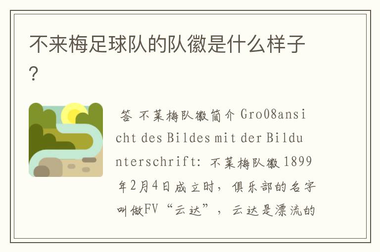 不来梅足球队的队徽是什么样子?