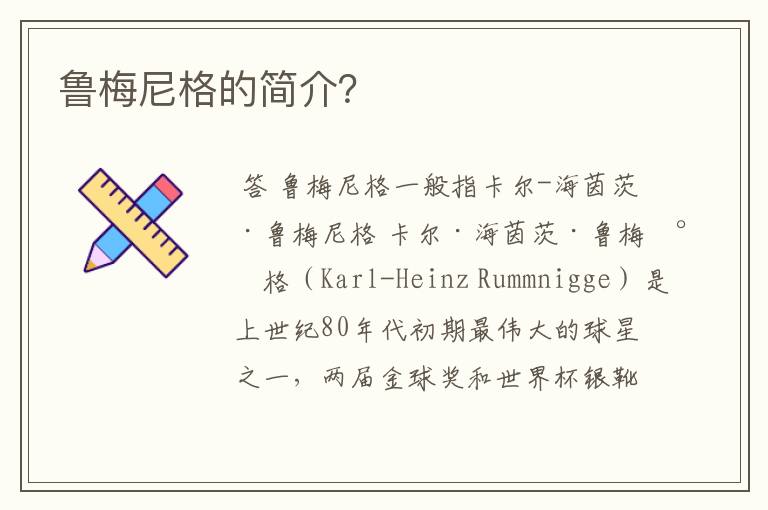 鲁梅尼格的简介?