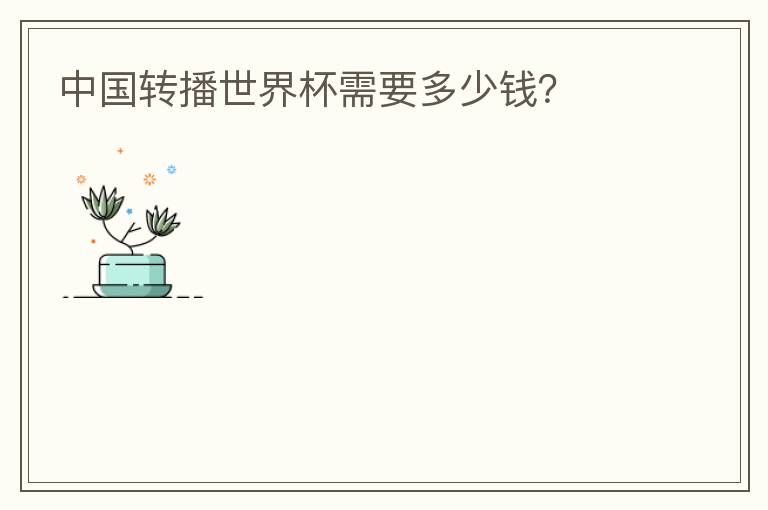 中国转播世界杯需要多少钱?