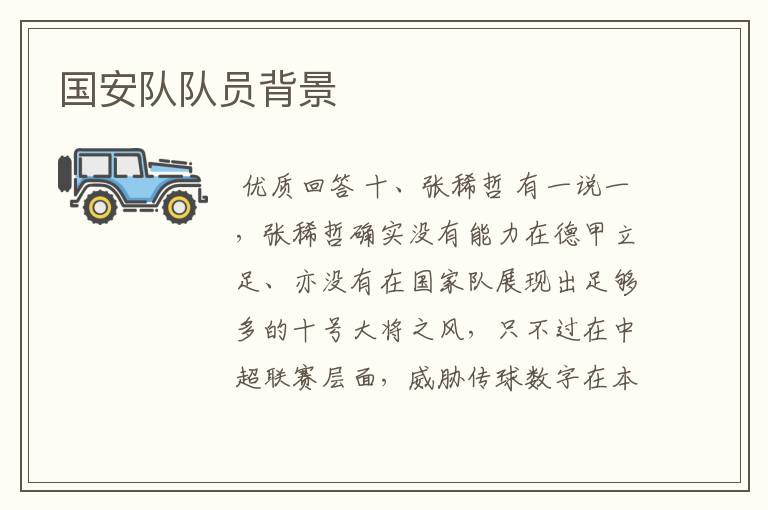 国安队队员背景