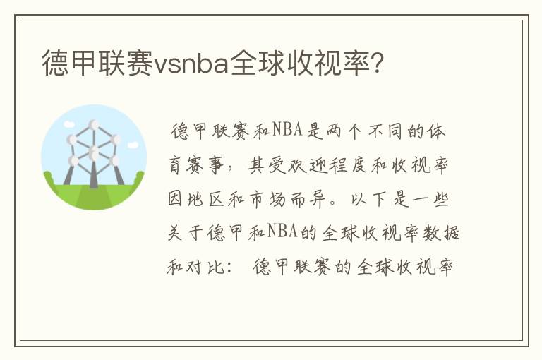 德甲联赛vsnba全球收视率?