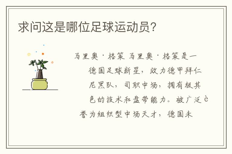 求问这是哪位足球运动员?