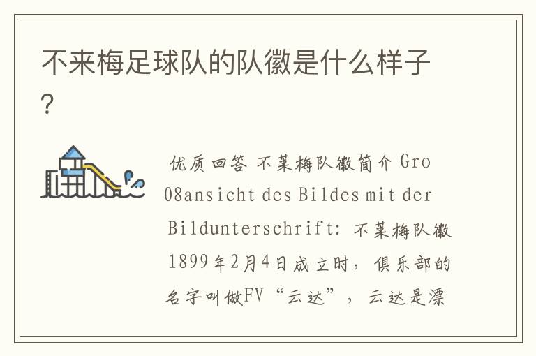 不来梅足球队的队徽是什么样子?