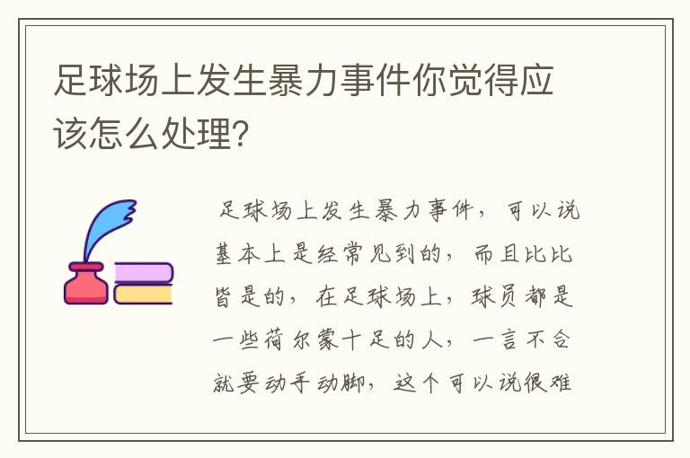 足球场上发生暴力事件你觉得应该怎么处理?
