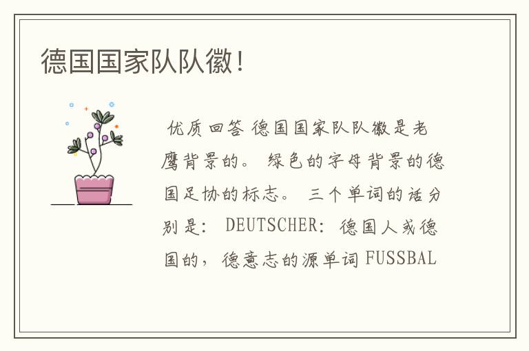德国国家队队徽!