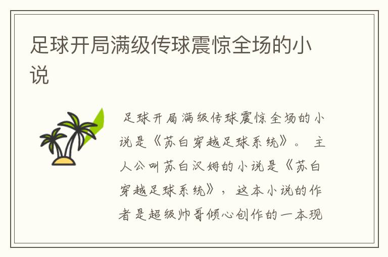 足球开局满级传球震惊全场的小说