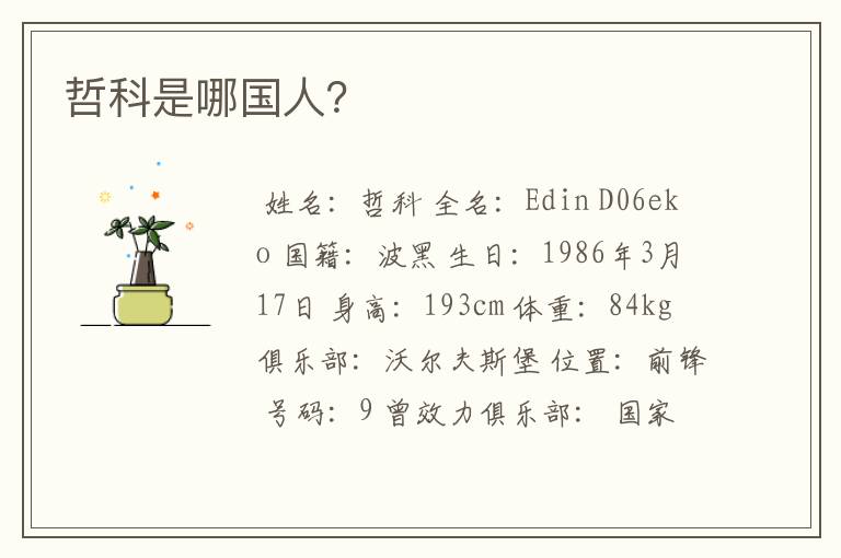 哲科是哪国人?