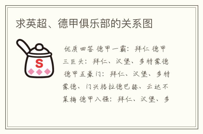 求英超、德甲俱乐部的关系图
