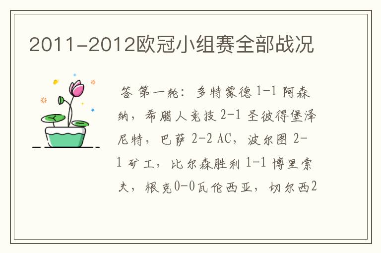 2011-2012欧冠小组赛全部战况