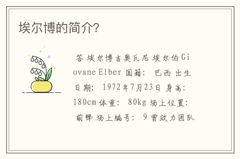 埃尔博的简介?