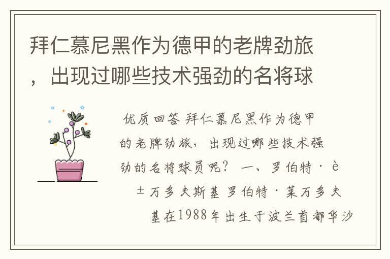 拜仁慕尼黑作为德甲的老牌劲旅,出现过哪些技术强劲的名将球员呢?