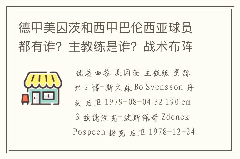 德甲美因茨和西甲巴伦西亚球员都有谁?主教练是谁?战术布阵怎样?