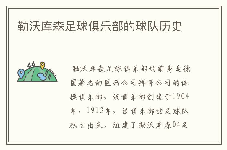 勒沃库森足球俱乐部的球队历史