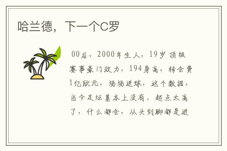 哈兰德,下一个C罗