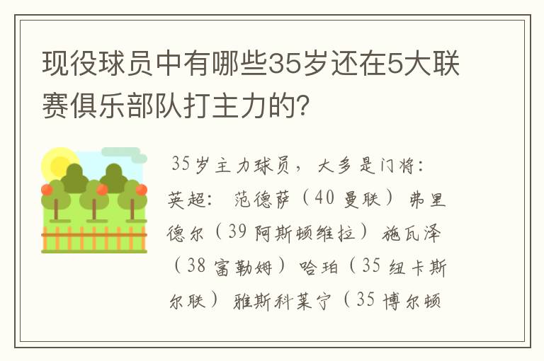 现役球员中有哪些35岁还在5大联赛俱乐部队打主力的?