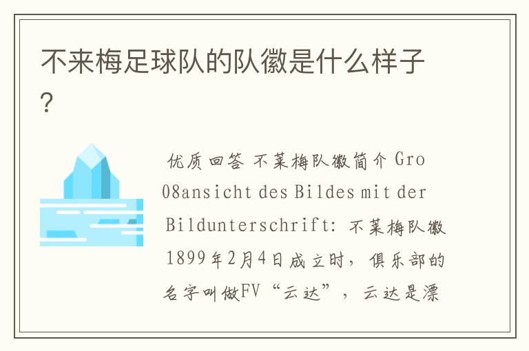 不来梅足球队的队徽是什么样子?