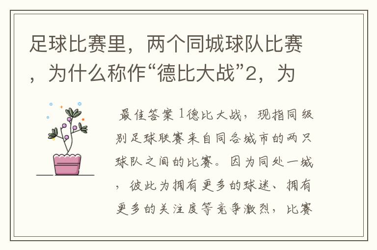 足球比赛里,两个同城球队比赛,为什么称作“德比大战”2,为什么进三个球,称作“帽子戏法”,