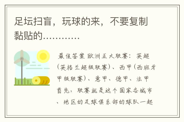 足坛扫盲,玩球的来,不要复制黏贴的…………
