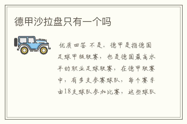 德甲沙拉盘只有一个吗