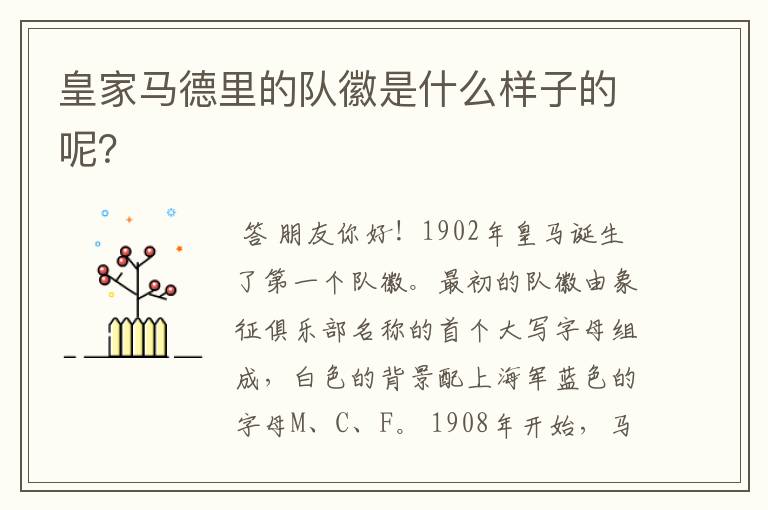 皇家马德里的队徽是什么样子的呢?
