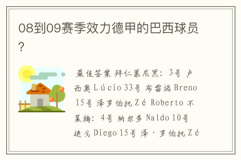 08到09赛季效力德甲的巴西球员?