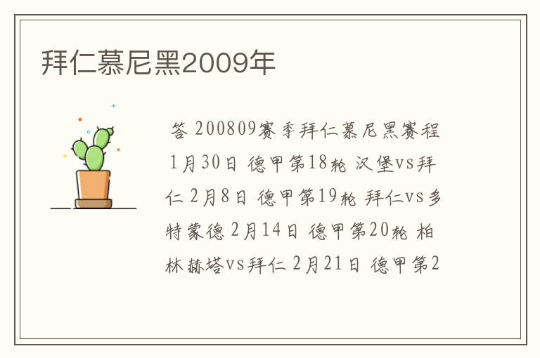 拜仁慕尼黑2009年