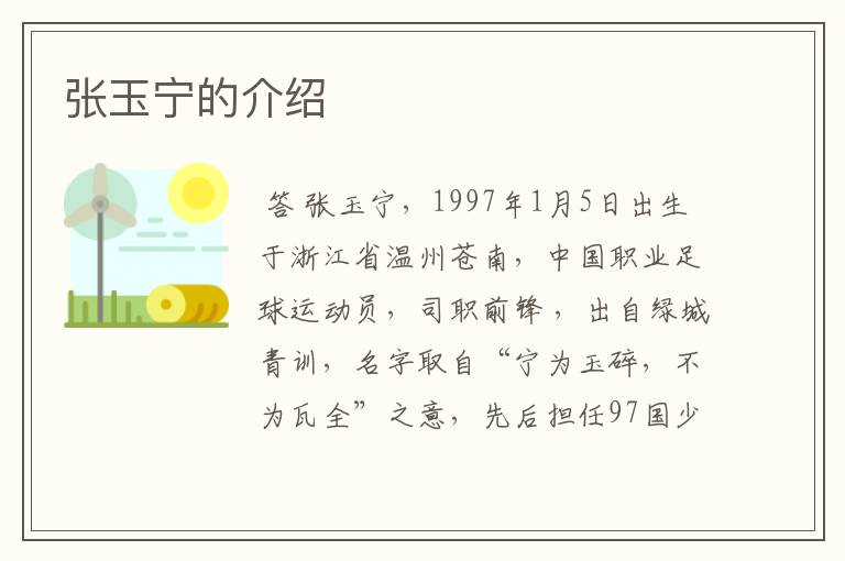 张玉宁的介绍