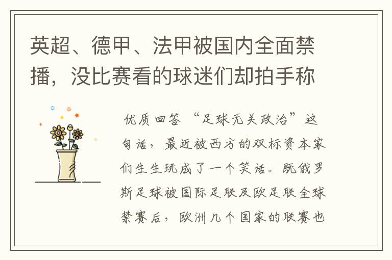 英超、德甲、法甲被国内全面禁播,没比赛看的球迷们却拍手称快
