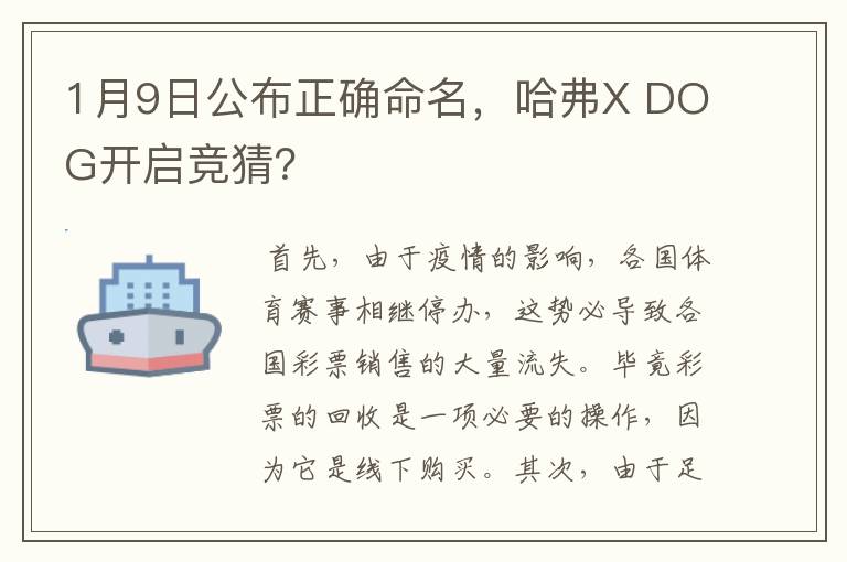1月9日公布正确命名,哈弗X DOG开启竞猜?