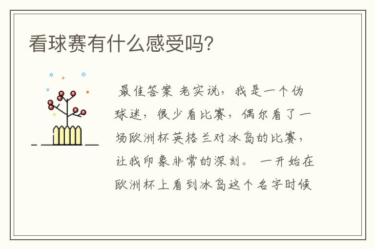 看球赛有什么感受吗?