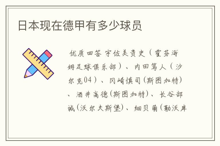 日本现在德甲有多少球员