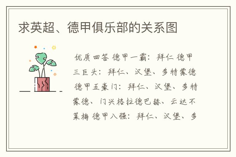 求英超、德甲俱乐部的关系图