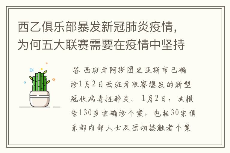 西乙俱乐部暴发新冠肺炎疫情,为何五大联赛需要在疫情中坚持进行?